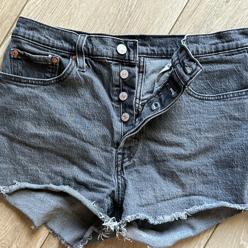 Levi's Button Fly cutoff Short Denim Shorts - Size 29 Dark Gray